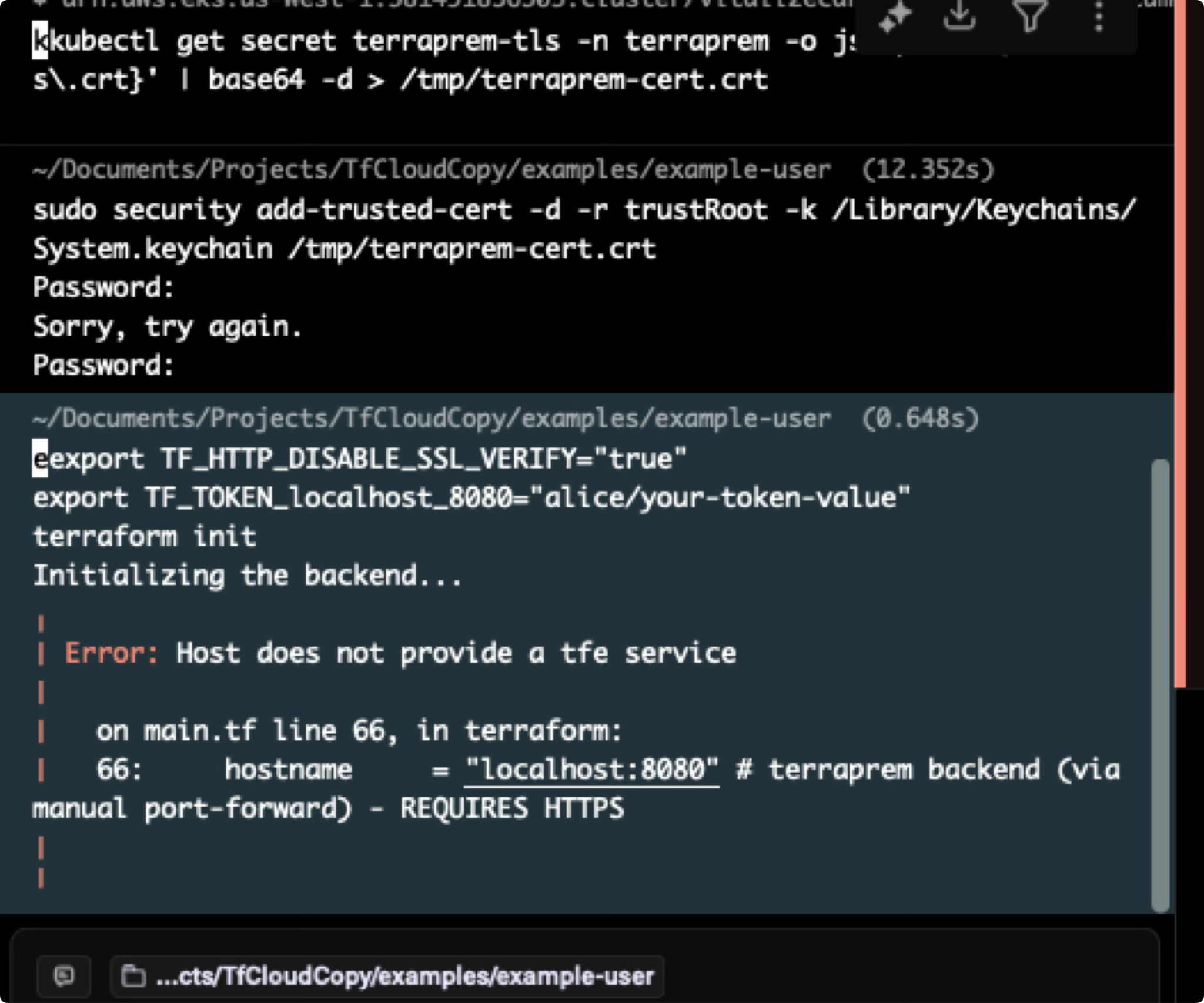 Loading in cert